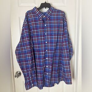 Izod Blue Plaid Dress Shirt